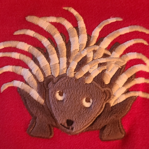 Red Hedgehog pullover hoodie - Picture 4 of 4